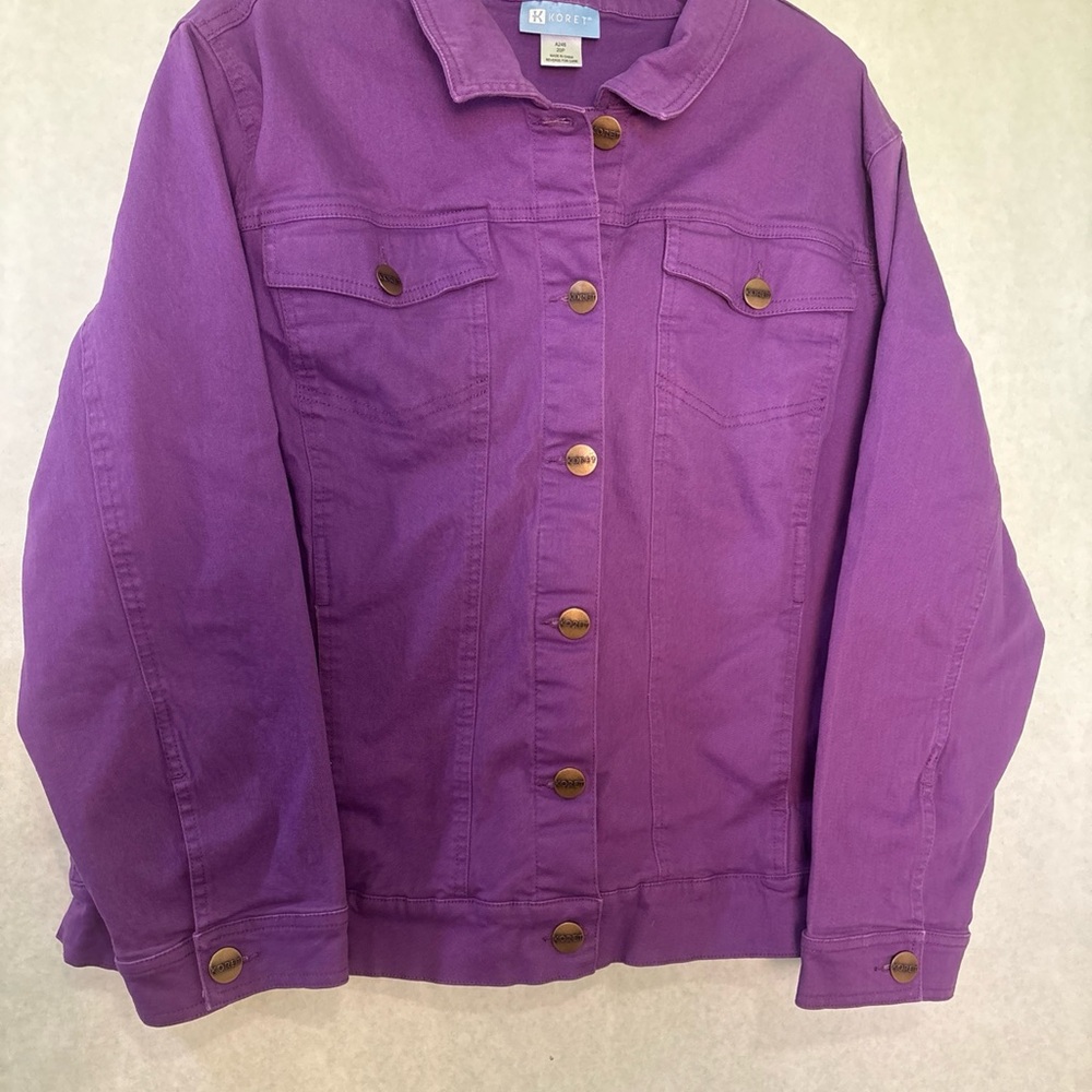 Koret Purple Jean Jacket with Gold Buttons